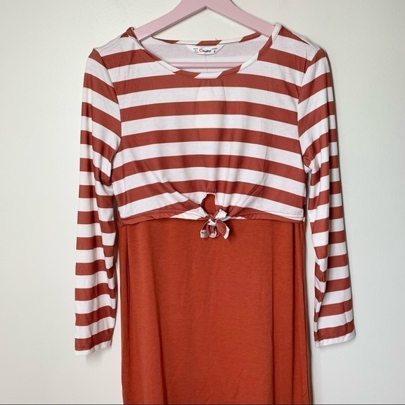 SALE! NEW 𝅺PATPAT Burnt Orange Knit Maternity Dress Small - Picture 2 of 9